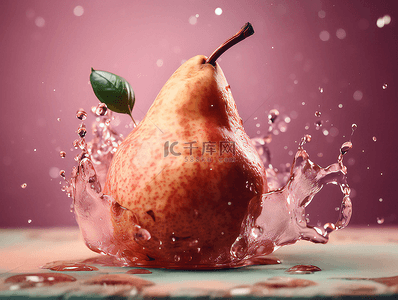 新鲜有机梨子水果摄影广告背景