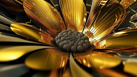 变形金刚体背景图片_抽象花卉图案中旋转平面元素的变形 3D 渲染