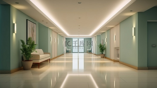 灰色背景图片_3d 渲染中的简约酒店房间，空间空旷
