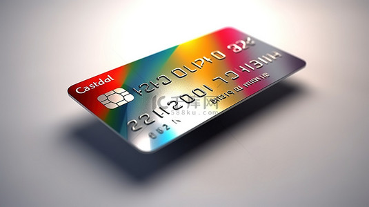 金背景图片_白色背景下在线支付概念信用卡的 3D 可视化