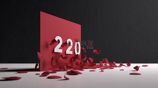 新年到背景图片_光滑的撕下日历在 3d 渲染天从 27 翻转到 28 与下降前一页