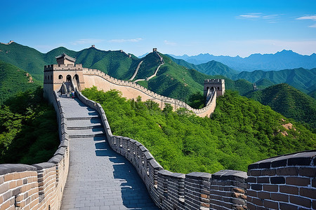 恶魔城堡背景图片_中国的长城与山景照片