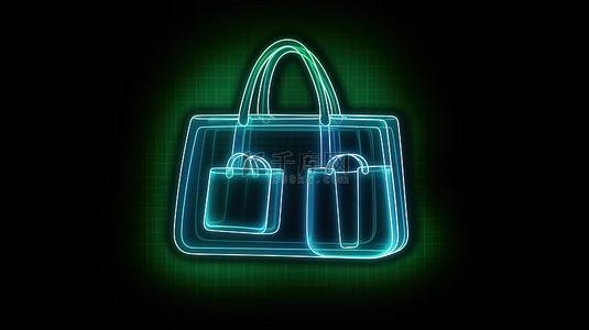 售價背景图片_插图中概述的购物袋图标和播放图标的 3D 渲染