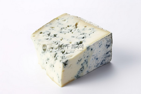 乳酪背景图片_一块奶酪位于白色表面上