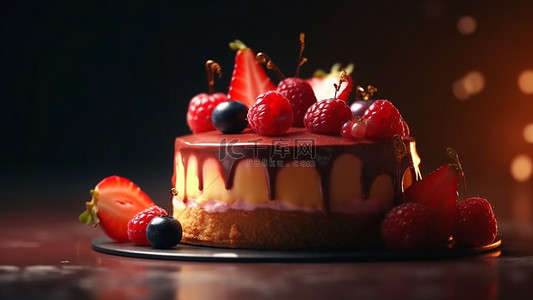 生日背景图片_蛋糕草莓蛋糕店背景