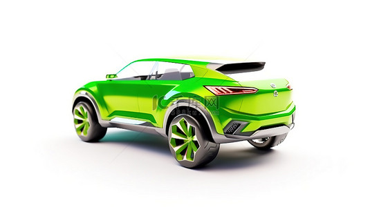 奔驰背景图片_白色背景下采用创新电动技术的环保 SUV 的 3D 渲染