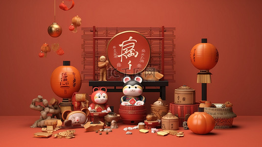 用可爱的翻译迎接中国新年，祝你在 3D 设计领域繁荣