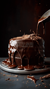 巧克力味牛奶背景图片_巧克力蛋糕烘焙背景