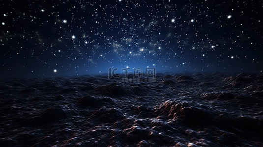 令人惊叹的 3d 渲染中的夜空星星