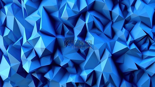 聚中纹理背景图片_现代时尚设计蓝色低聚三角形在多边形几何 3D 渲染背景中振荡