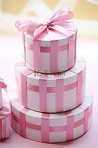 宣传六件套背景图片_礼品包装 白色粉色礼盒三件套