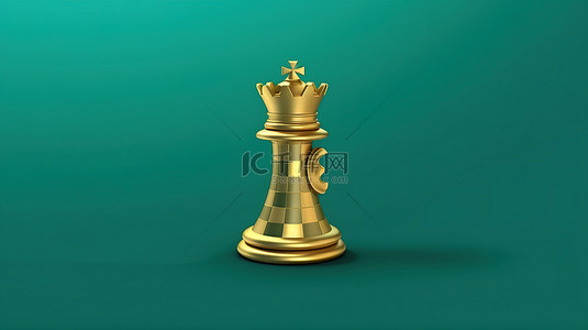 标志性的国际象棋国王是 3D 渲染设计中的帝王符号