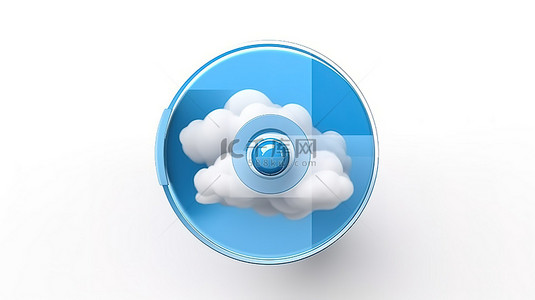 全球商务背景图片_连接到白色背景上目标点的蓝云的 3D 渲染