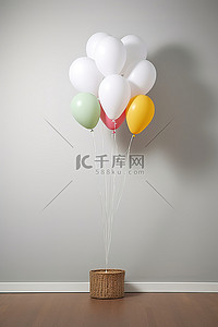 气球2背景图片_气球与云墙贴花 2