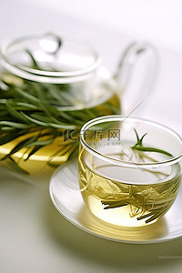 健康搭配背景图片_佐餐时搭配绿茶和鼠尾草茶