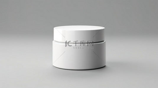 白色背景空白化妆品霜包装非常适合定制设计 3D 渲染