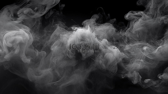 魔术背景图片_深色背景 3d 渲染下的薄雾灰色烟雾