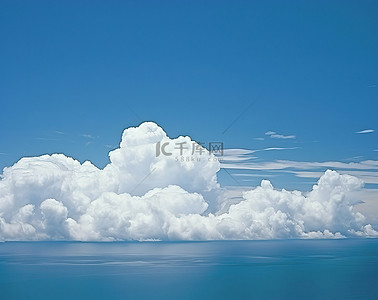 夏威夷花边背景图片_海洋上方天空中的一些云