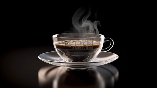 黑色玫瑰背景图片_深色浓咖啡咖啡杯，黑色背景上有烟雾，用于商店 3d 渲染