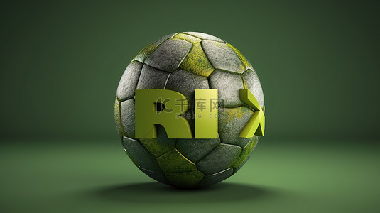 巴西精神体现在 3D 渲染的足球词中
