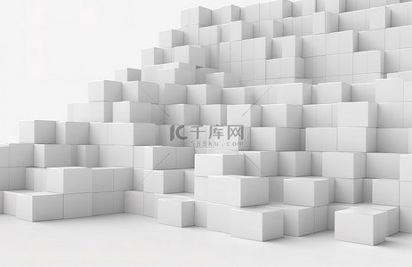 墙上的白色立方体