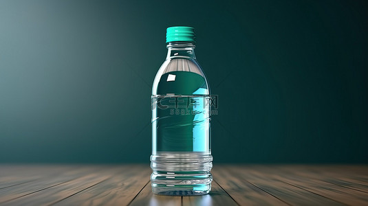 矿泉水瓶样机背景图片_模拟矿泉水瓶的 3D 插图
