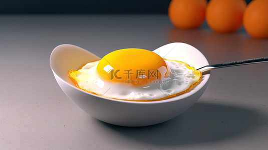 加密主题单面早餐与币安蛋黄的 3D 渲染