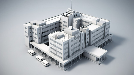 医院图标背景图片_3d 医院图标