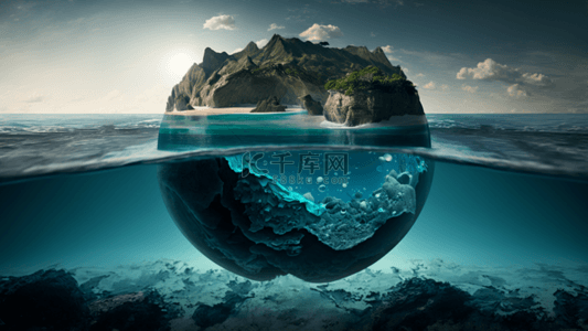 水生态背景图片_大海地球海洋渲染背景
