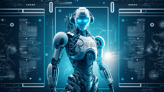 智能科技信息背景图片_机器人蓝光科技人工智能未来机械人