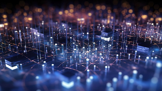 抽象结构背景图片_具有未来全球网络连接结构概念的网络安全数字数据流科学背景的 3D 渲染