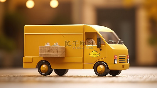 搬家背景背景图片_3D 渲染送货卡车的优质照片，用于送货服务的背景设计