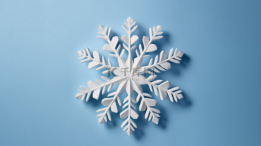 圣诞节明信片背景图片_令人惊叹的 3D 插图，折叠和弯曲的雕刻纸雪花投射出华丽的阴影