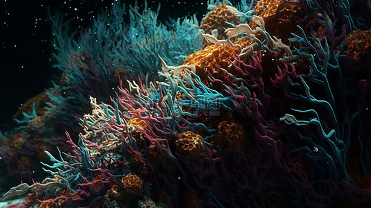 海底植物背景图片_海底彩色生物