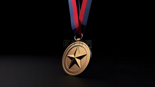 白色背景上带有星星的优胜者质量奖牌的简约风格 3D 渲染