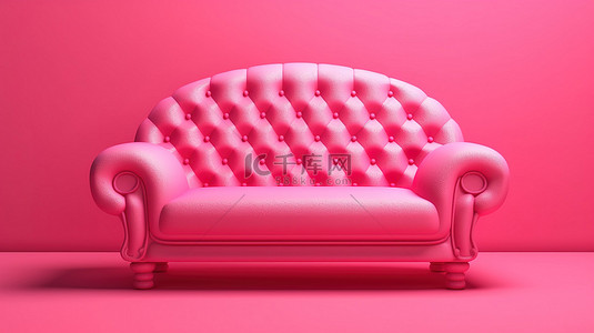 可爱的3D粉色沙发设计