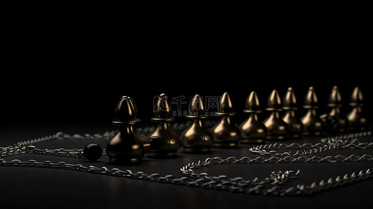 首席执行官背景图片_黑色背景上倒下的棋子的连锁反应 3D 插图，代表关键人物残疾的影响