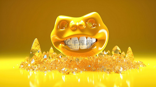 儿童医疗背景图片_不健康的糖衣糖果治疗蛀牙 3D 渲染插图