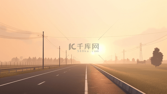 公路治超背景图片_公路日落时分背景