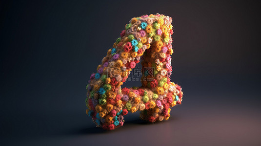 糖果字体背景图片_彩虹洒数字 4 由彩色洒水制成的数字 4 的充满活力的 3D 插图
