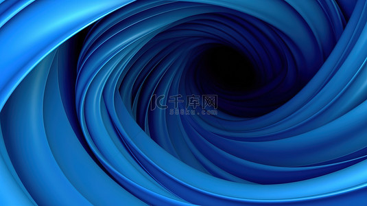 交织带创建蓝色抽象隧道背景的 3D 插图