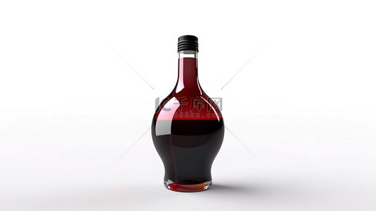 红金标签背景图片_白色背景隔离酒瓶的 3d 渲染