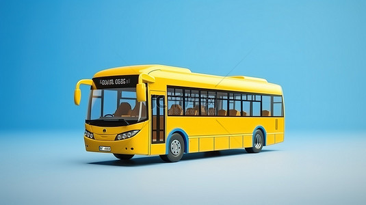 城市交通客运巴士模板的 3D 插图