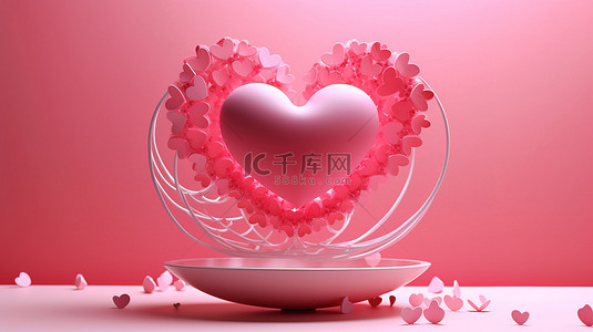 婚礼浪漫背景图片_浪漫 3D 壁纸粉红色的心爱情符号情人节婚礼和订婚