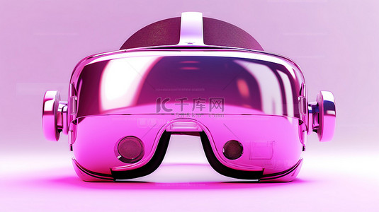 粉色 VR 眼镜的创新虚拟现实 3D 渲染