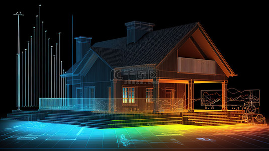 项目文档背景图片_使用能量图表蓝图和文档 3D 渲染改造房屋