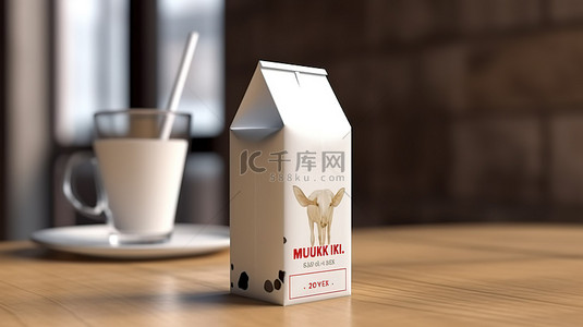 世界牛奶日牛奶纸箱的 3D 渲染概念牛奶和牛奶日标志