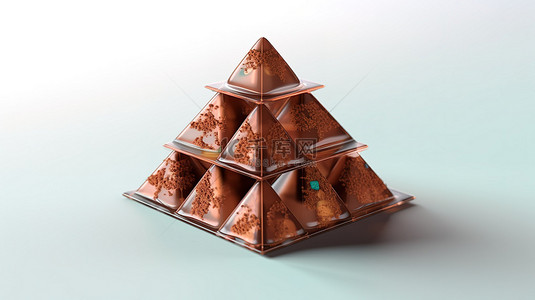 来自根特的 3D 巧克力金字塔中美味的 cuberdon 糖果