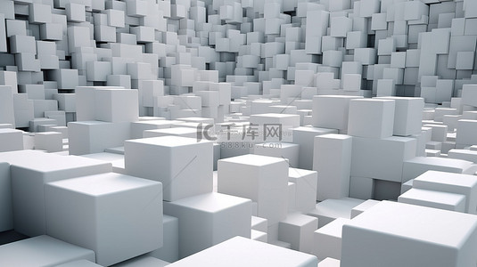 白色立方体背景图片_动作捕捉艺术设计与 3d 渲染白色立方体背景