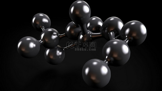 生物化学实验室背景图片_3d 中的葡萄糖分子在黑色背景下设置 c6h12o6